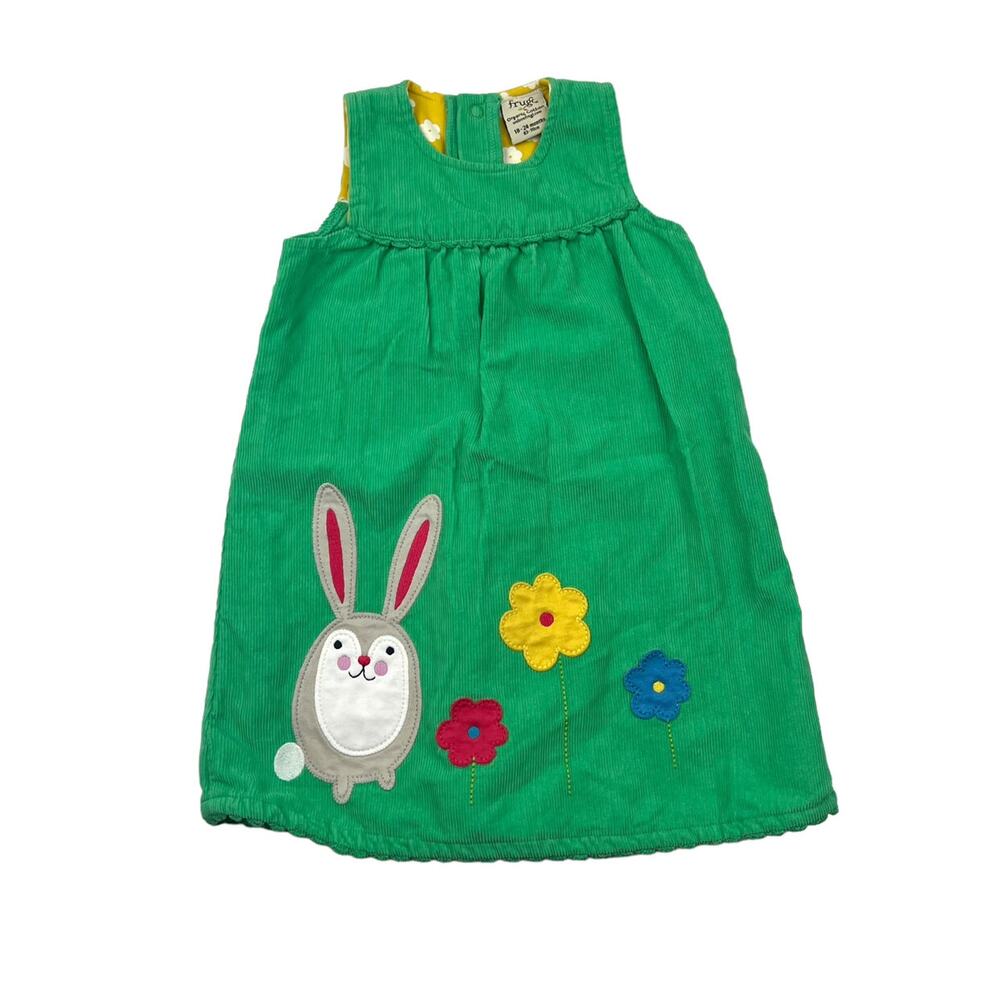 Frugi Geeen Corduroy Bunny Dress